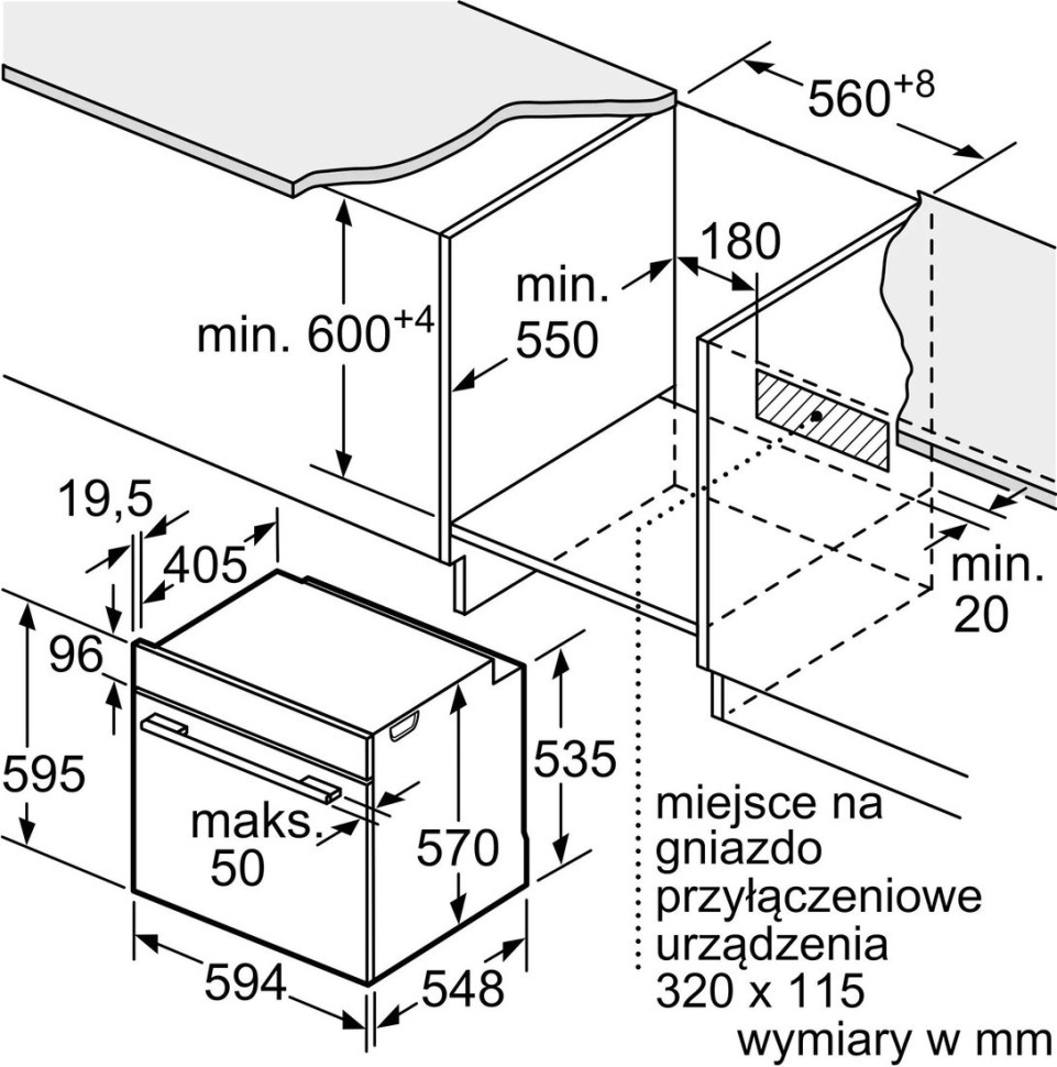 Духовой шкаф Bosch Serie 6 HBG536EW4