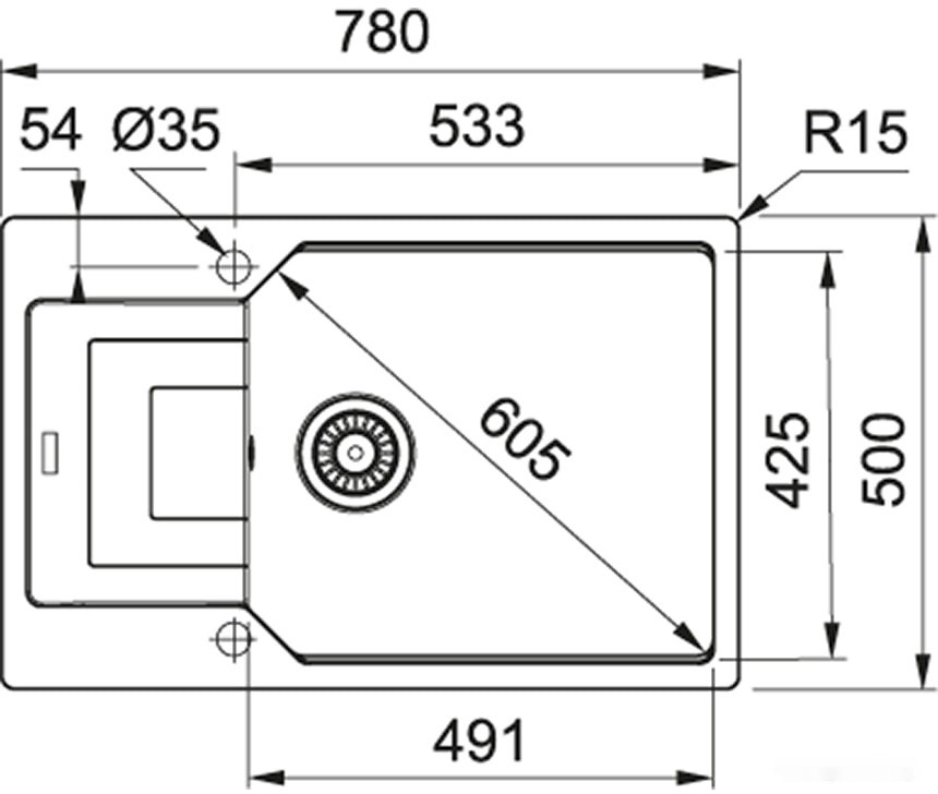 Кухонная мойка Franke UBG 611-78L (оникс) Кухонная мойка Franke UBG 611-78L (оникс)