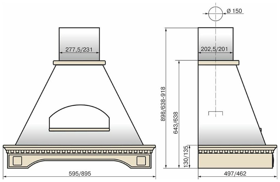 Вытяжка Elikor Бельведер Флореале 90П-650-П3Д (Бежевый/Дуб неокрашенный) Вытяжка Elikor Бельведер Флореале 90П-650-П3Д (Бежевый/Дуб неокрашенный)