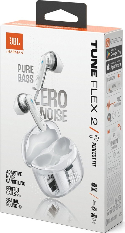 Наушники JBL Tune Flex 2 Ghost (белый)