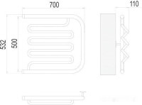 Полотенцесушитель Terminus Фокстрот-Лиана 1&quot; 500x700 бп (хром)
