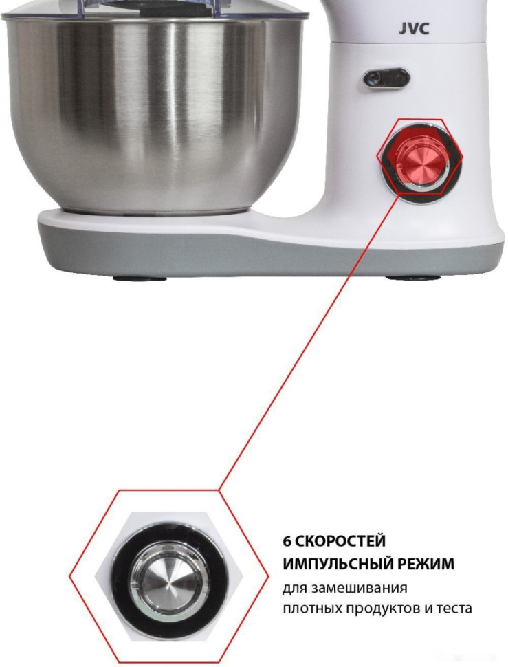 Кухонный комбайн JVC JK-MX510 (белый/серебристый) Кухонный комбайн JVC JK-MX510 (белый/серебристый)