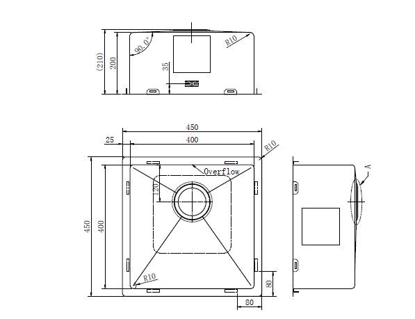 Кухонная мойка Zorg ZRE 4545 graphite Кухонная мойка Zorg ZRE 4545 graphite