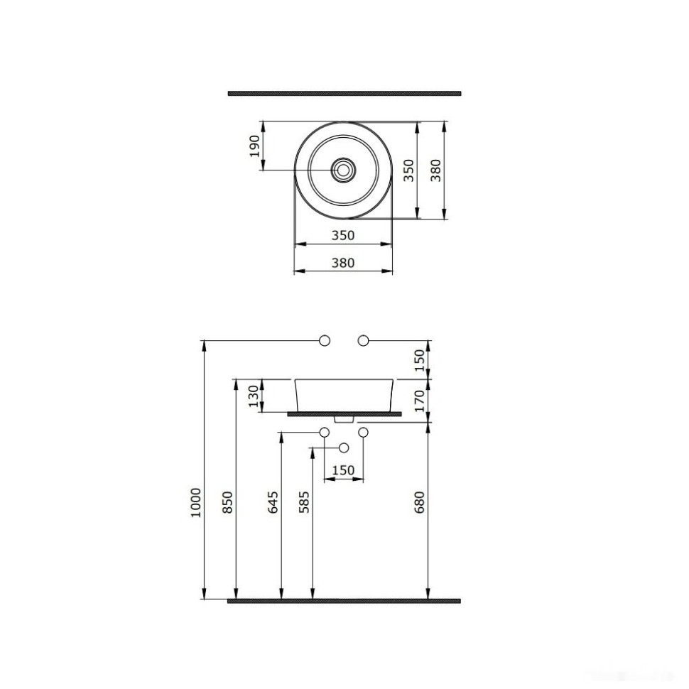 Умывальник Berges Wasserhaus Mascon 38 181005