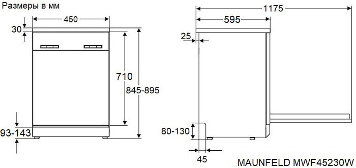 Посудомоечная машина Maunfeld MWF45230W