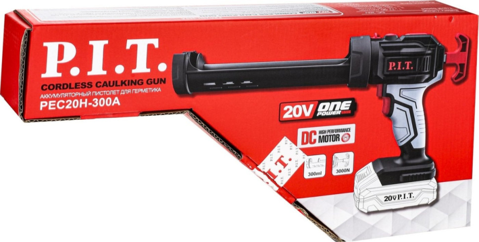 Пистолет для герметика P.I.T. PEC20H-300A Solo (без АКБ) Пистолет для герметика P.I.T. PEC20H-300A Solo (без АКБ)