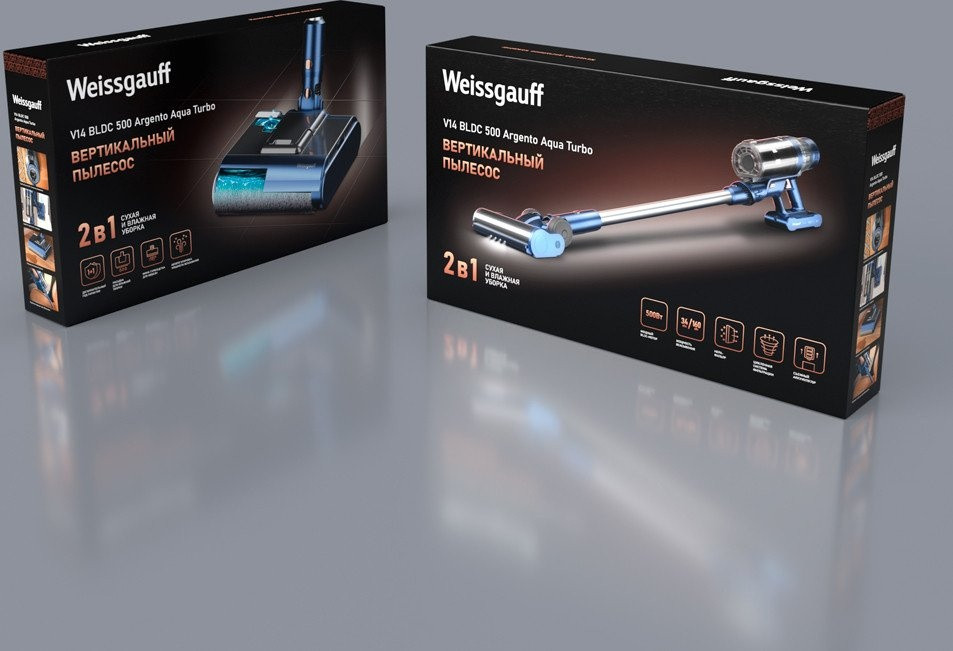 Пылесос Weissgauff V14 BLDC 500 Argento Aqua Turbo
