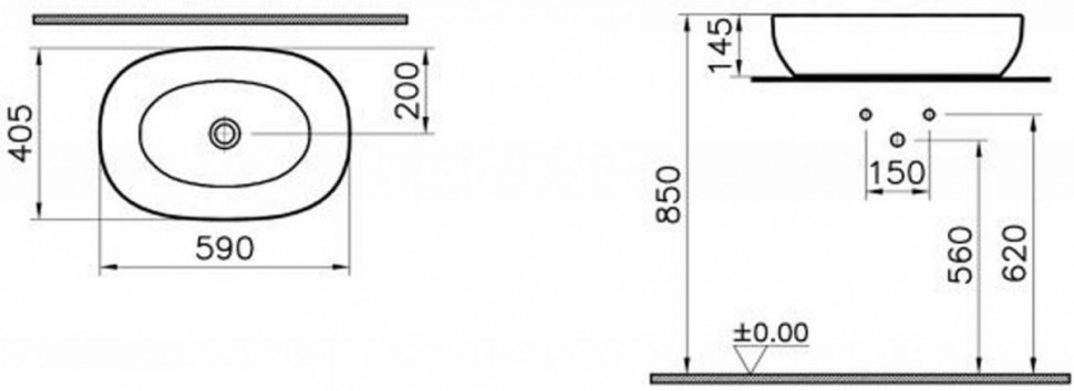 Умывальник Vitra Outline 5995B483-0016