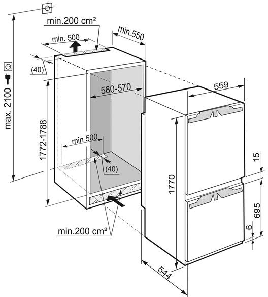Холодильник с морозильником Liebherr ICNSd 5123 Холодильник с морозильником Liebherr ICNSd 5123