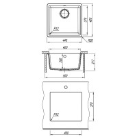 Кухонная мойка Florentina Вега 400 песочный