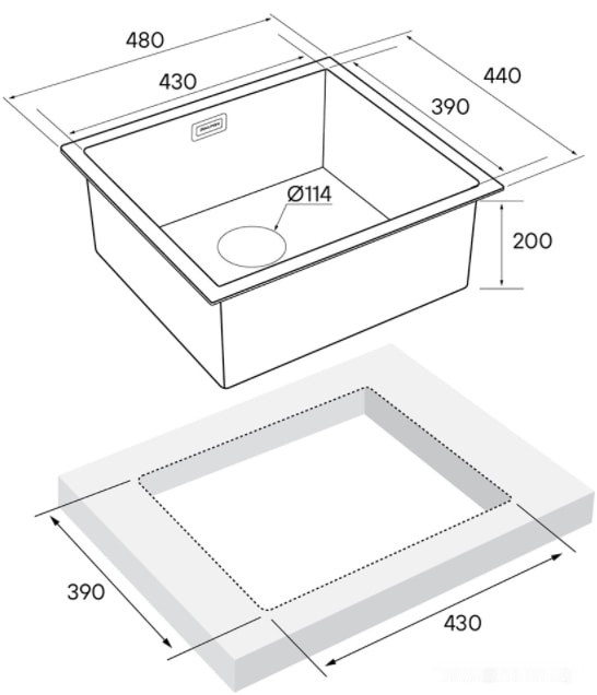 Кухонная мойка Paulmark Weser PM804844-GM