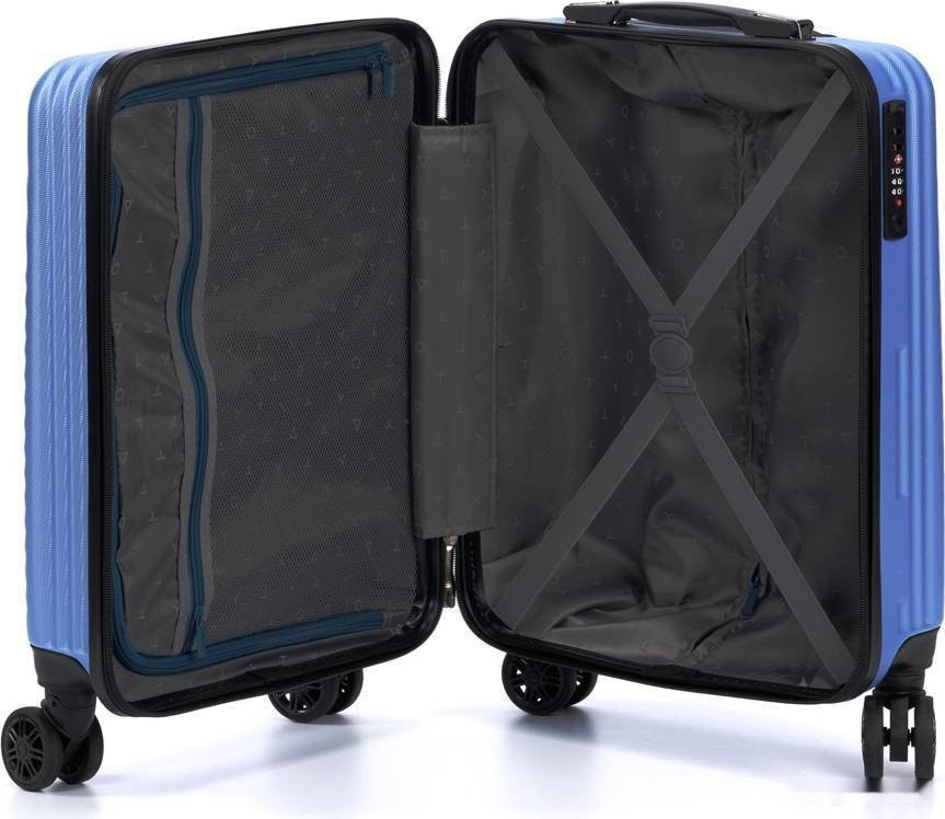 Чемодан-спиннер Torber T1919S 55 см (синий)