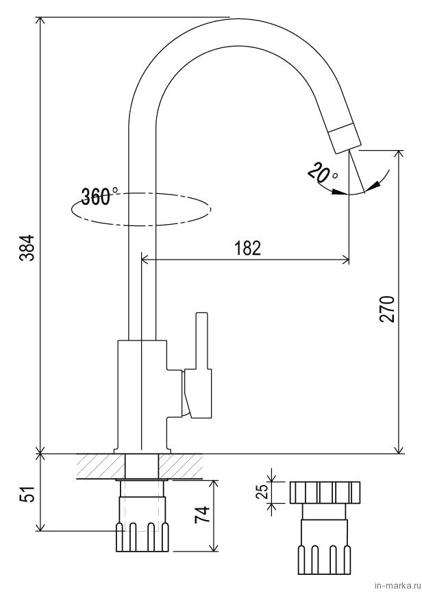 Смеситель Ravak KM 016.00 Смеситель Ravak KM 016.00