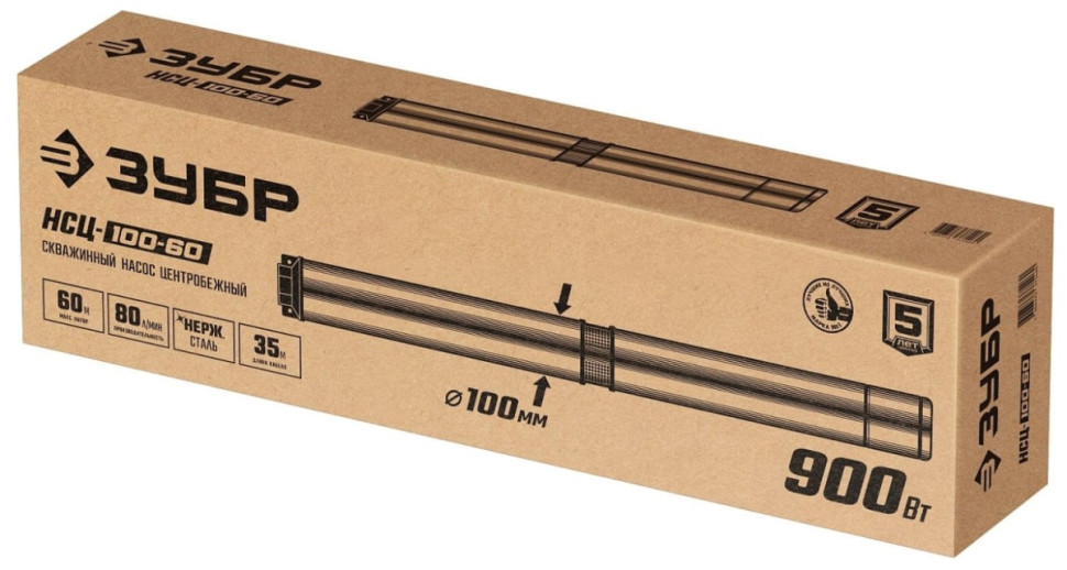 Скважинный насос ЗУБР НСЦ-100-40 Скважинный насос ЗУБР НСЦ-100-40