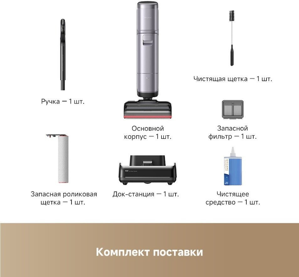 Вертикальный моющий пылесос Dreame H16 Pro Steam Wet and Dry Vacuum HHR48F (с евровилкой)