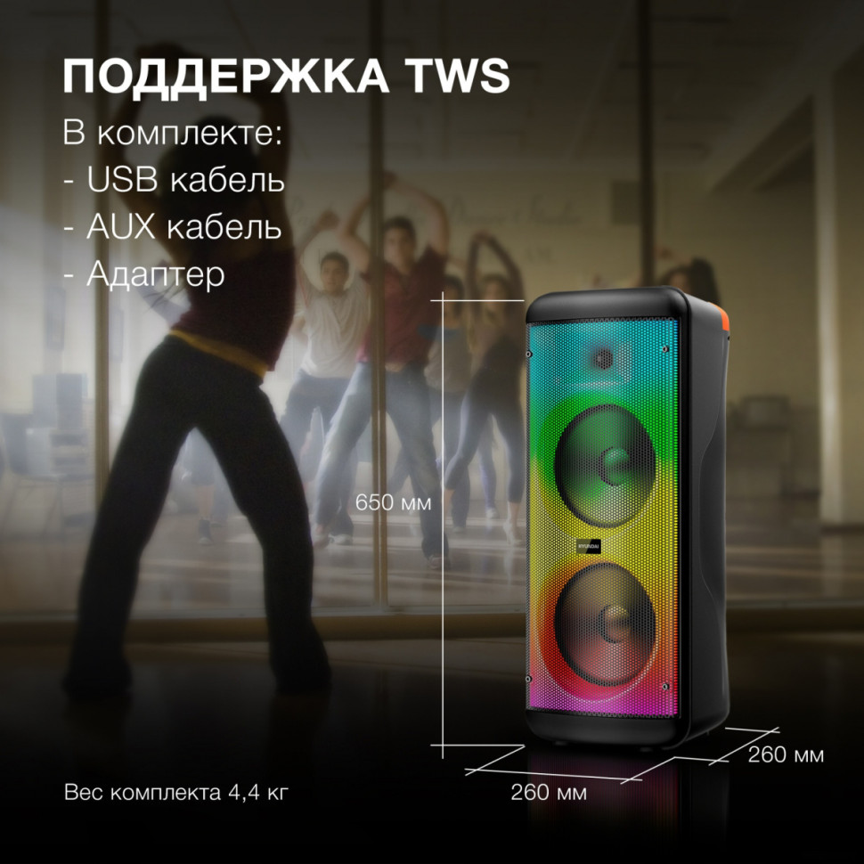 Колонка для вечеринок Hyundai H-MC1235 Колонка для вечеринок Hyundai H-MC1235