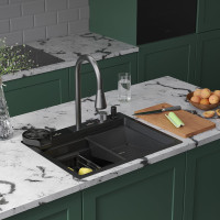 Кухонная мойка Roxen Stage Plus 560250-60-BS многофункциональная 8 в 1 (60*48/текстурная оружейная сталь)