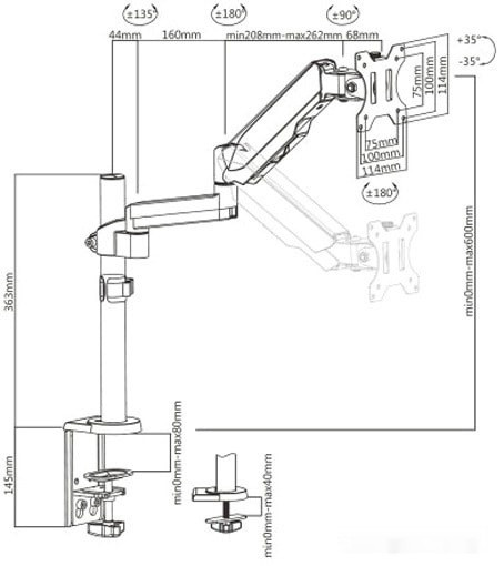 Кронштейн Maclean MC-775 (черный)