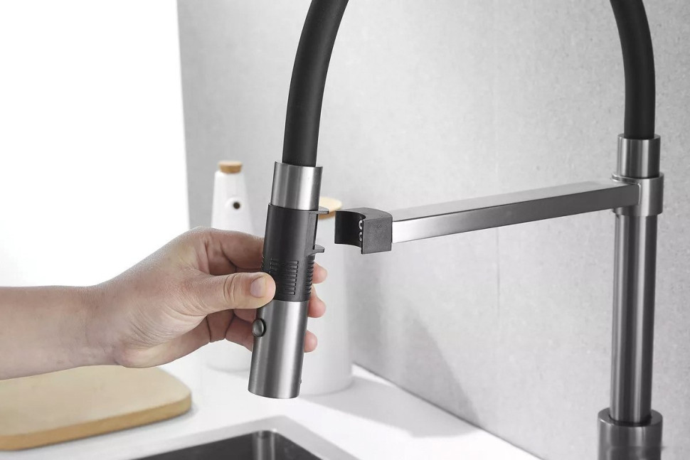 Смеситель Rose R133T (оружейная сталь)