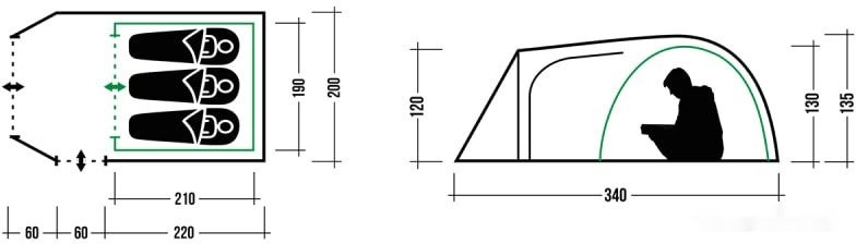 Палатка TREK PLANET Avola 3 (зеленый) Палатка TREK PLANET Avola 3 (зеленый)