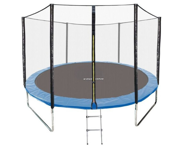 Батут GetActive Jump 8ft - 252 см с лестницей, внешней сеткой (синий)
