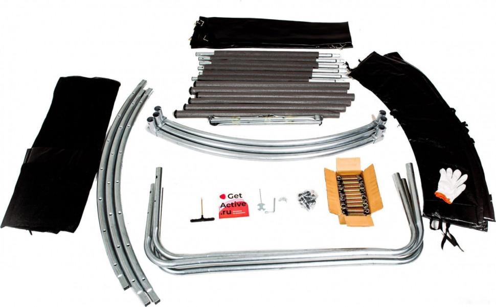 Батут GetActive Jump 8ft - 252 см с лестницей, внешней сеткой (синий) Батут GetActive Jump 8ft - 252 см с лестницей, внешней сеткой (синий)