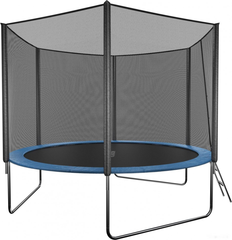 Батут GetActive Jump 8ft - 252 см с лестницей, внешней сеткой (синий) Батут GetActive Jump 8ft - 252 см с лестницей, внешней сеткой (синий)