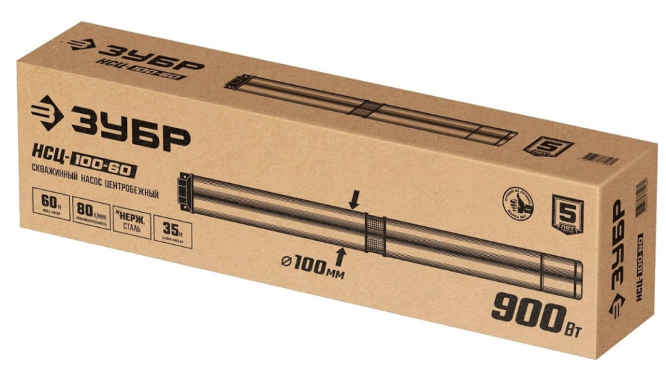 Скважинный насос ЗУБР НСЦ-100-60 Скважинный насос ЗУБР НСЦ-100-60