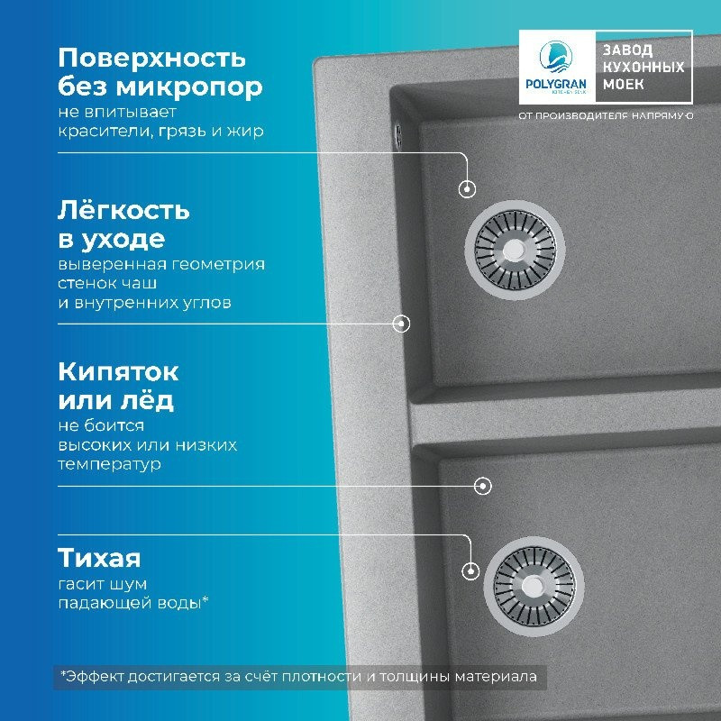 Кухонная мойка Polygran Brig 790 (серый) Кухонная мойка Polygran Brig 790 (серый)