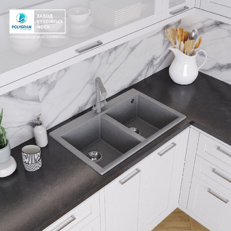 Кухонная мойка Polygran Brig 790 (серый) Кухонная мойка Polygran Brig 790 (серый)