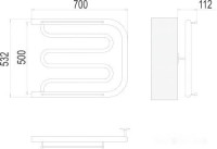 Полотенцесушитель Terminus Фокстрот 1" 500x700 бп (хром)