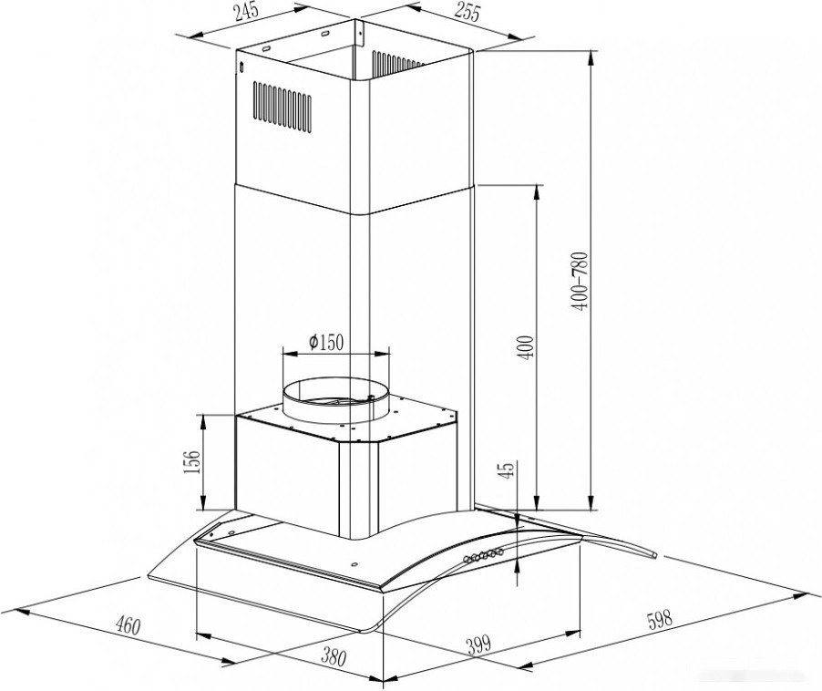 Вытяжка Grand Brela 60 (черный) Вытяжка Grand Brela 60 (черный)