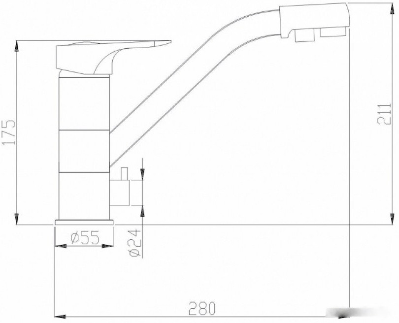 Смеситель Zorg Steel Hammer SH 321 черный + бронза