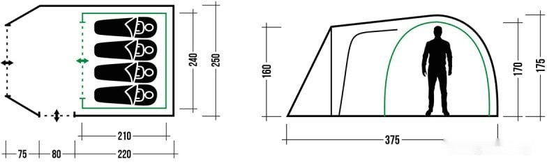 Палатка TREK PLANET Tampa 4 (зеленый) Палатка TREK PLANET Tampa 4 (зеленый)
