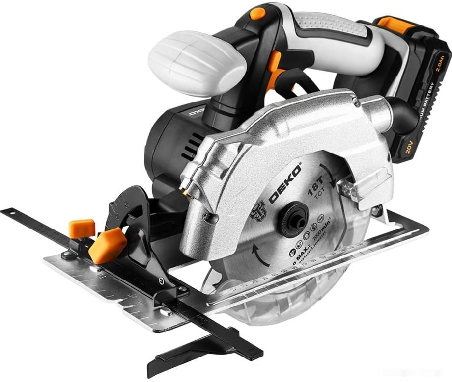 Дисковая (циркулярная) пила Deko DKCS20 Laser 063-4210 (с 2-мя АКБ) Дисковая (циркулярная) пила Deko DKCS20 Laser 063-4210 (с 2-мя АКБ)