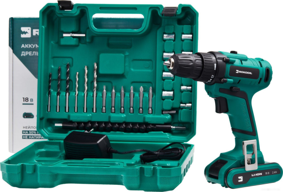 Дрель-шуруповерт Rokodil Twist 2 Pro (с 2-мя АКБ, кейс, оснастка)