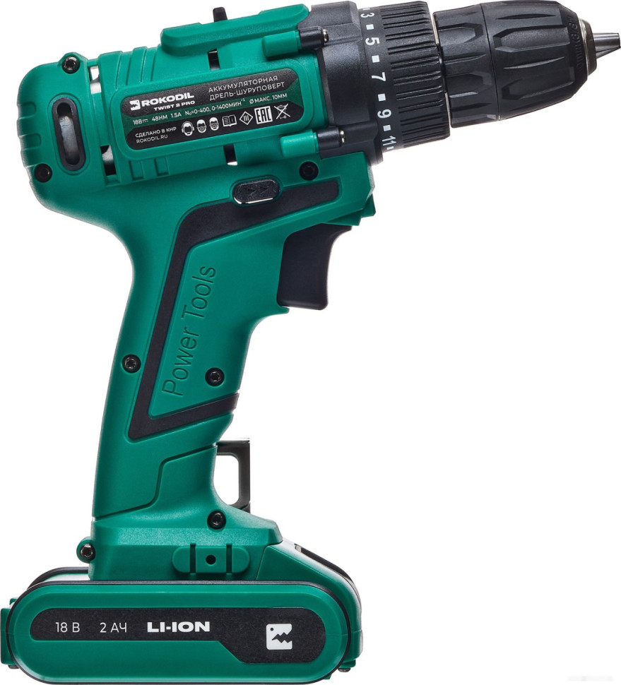 Дрель-шуруповерт Rokodil Twist 2 Pro (с 2-мя АКБ, кейс, оснастка)