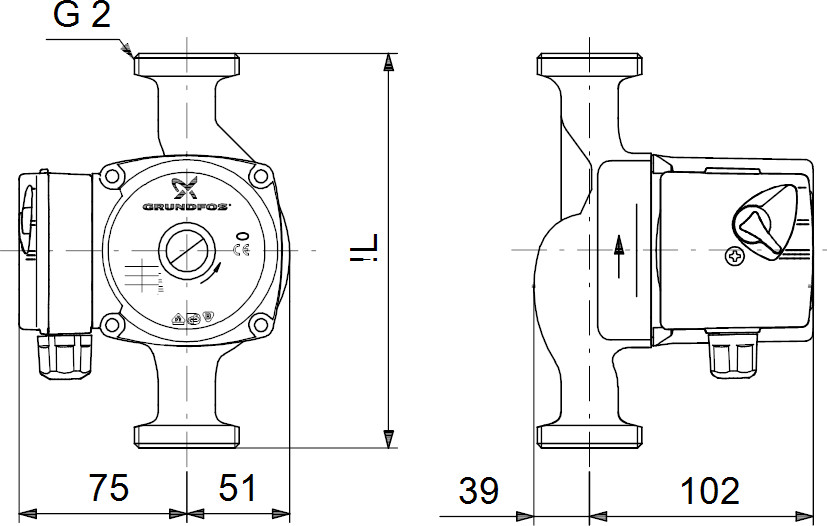 Циркуляционный насос Grundfos UPS 32-40 180