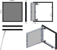 Люк под плитку РусВент Секрет-М (500x700)