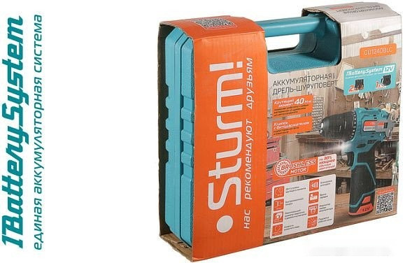 Дрель-шуруповерт Sturm CD1240BLC (с 2-мя АКБ, кейс)