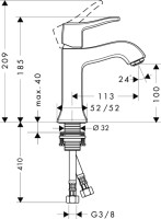 Смеситель Hansgrohe Metris Classic 31077000