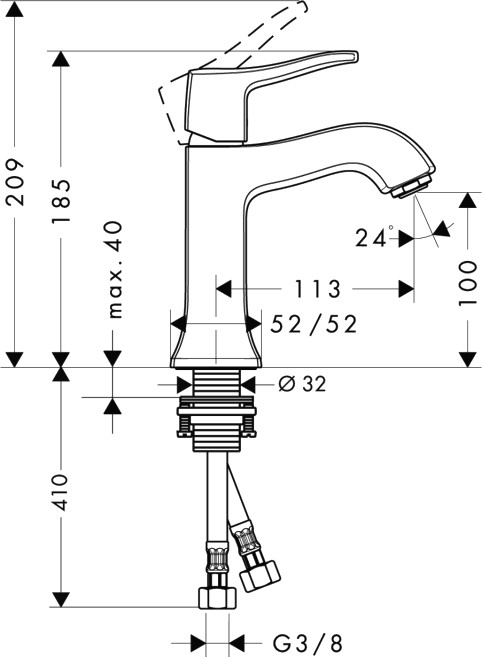 Смеситель Hansgrohe Metris Classic 31077000 Смеситель Hansgrohe Metris Classic 31077000