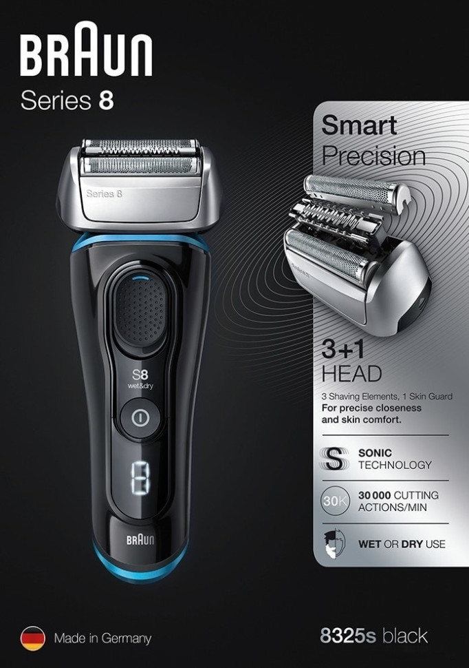 Электробритва мужская Braun Series 8 8325s Wet & Dry Электробритва мужская Braun Series 8 8325s Wet & Dry
