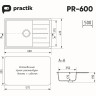 Кухонная мойка Practik PR-M 600-004 (черный оникс)