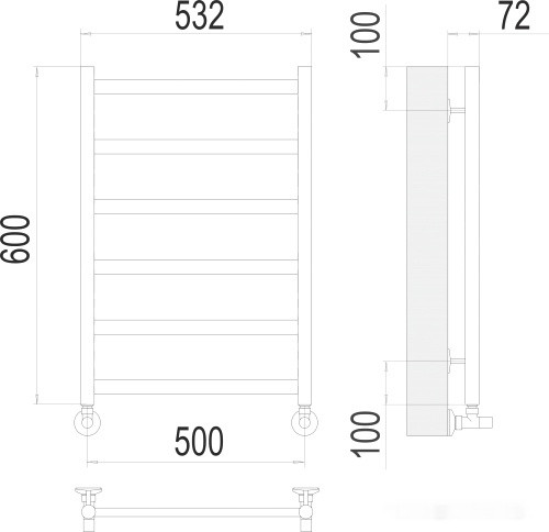 Полотенцесушитель Terminus Аврора П6 500х600