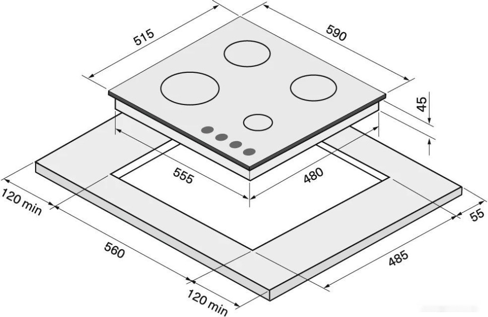 Варочная панель Krona Hagel 60 BL W Варочная панель Krona Hagel 60 BL W