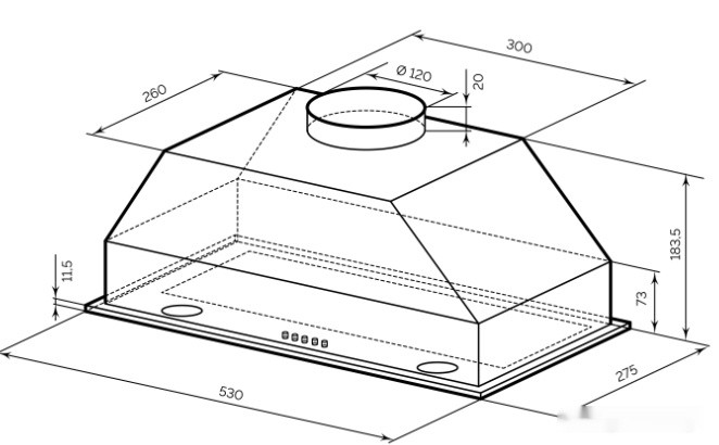 Вытяжка LEX Ghost G 600 (черный)
