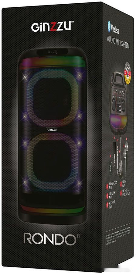 Патибокс (колонка для вечеринок) Ginzzu Rondo GM-115 Патибокс (колонка для вечеринок) Ginzzu Rondo GM-115