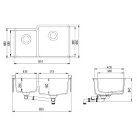 Кухонная мойка AquaSanita Arca SQA 230 710 R W alba