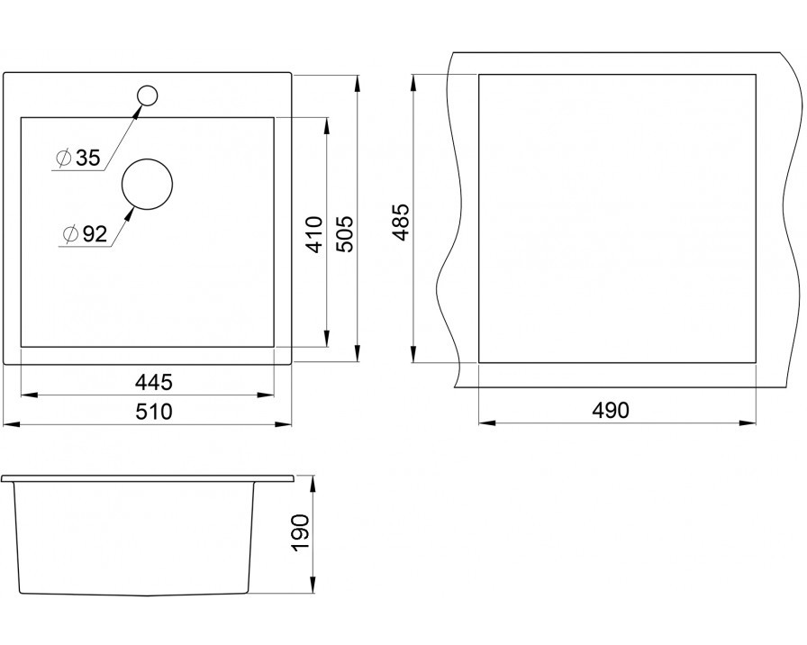 Кухонная мойка Granula 5102 (Черный) Кухонная мойка Granula 5102 (Черный)